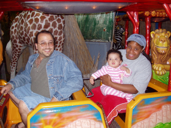 Kayla's very first amusement park ride