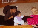 Mommy and Kayla play with Cousin Rachel