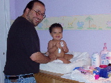 Daddy and Kayla and Hairbrushes
