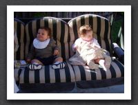 Joey and Natalie on a patio swing